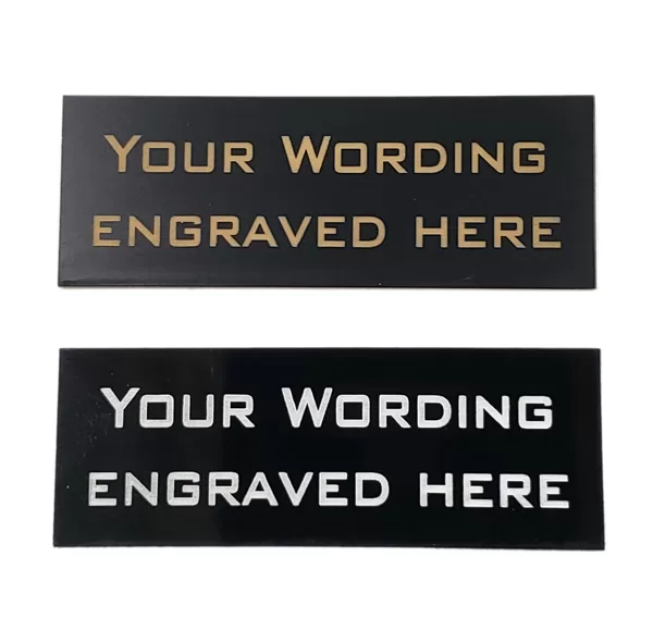 Black with gold od white letters